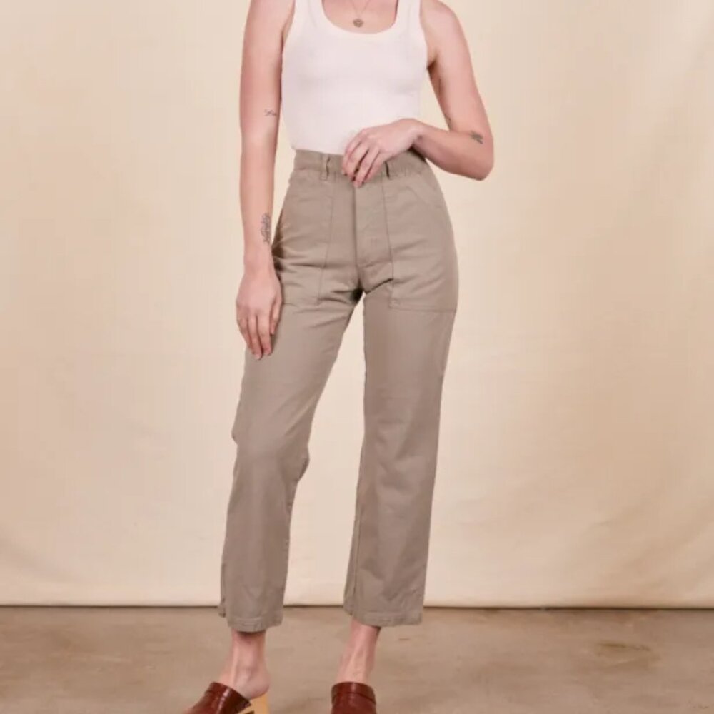 Big Bud Press Work Pants, Khaki Grey Petite